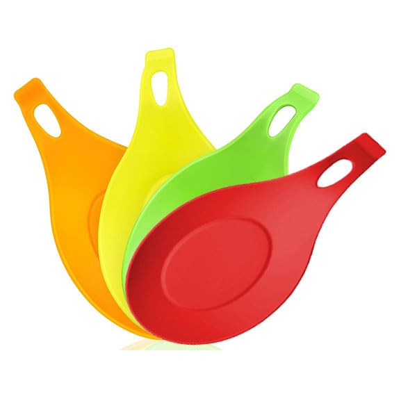 HASTHIP® 4PCS Silicone Spoon Rest for Stove Top, Spoon Holder for Kitchen Counter, Heat Resistant,Snack Plate HASTHIP® 4PCS Silicone Spoon Rest for Stove Top, Spoon Holder for Kitchen Counter, Heat Resistant,Snack Plate